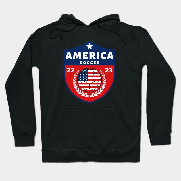 America Soccer Hoodie by footballomatic